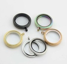 30mm Stainless Steel Memory Floating Charm Matte Glass Locket