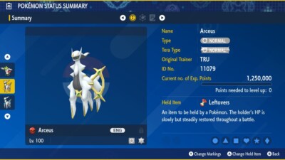 Non Shiny 6IV XXXL EV Trainiert Jolly TRU Arceus Pokemon Scarlet/Violet Home