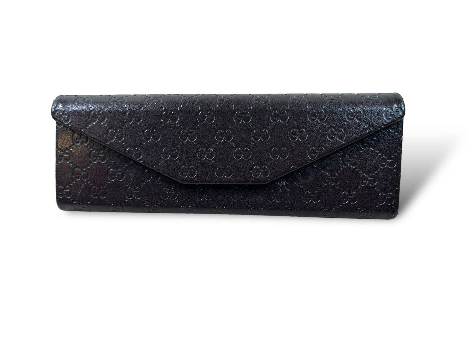 Étui de protection pour lunettes Gucci marron moyen pliable triangle côté rigide