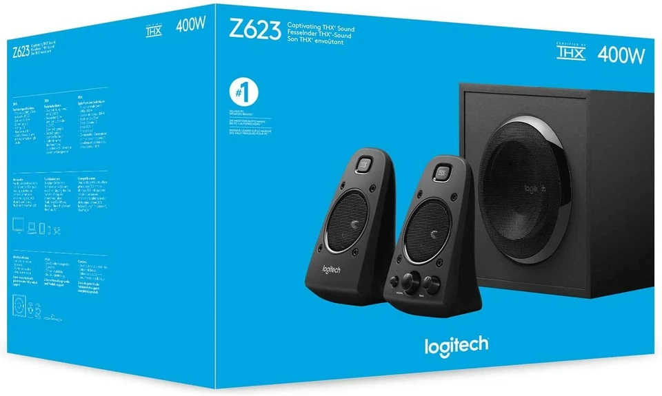 Logitech Z623 THX 400W Lautsprecher Boxen für PC TV 400W Set 2.1 Subwoofer - Bild 3 von 4