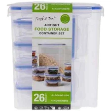 26 Piece Airtight Food Storage Containers Set With Locking Lids Fresh & Seal