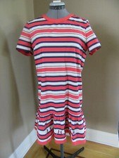 MARC BY MARC JACOBS Womens Flavin Striped Dress Ruched Skirt Size 10