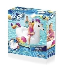 Bestway H2OGO Fantasy Unicorn Kids Ride-On Pool Float 61in x 47in NEW
