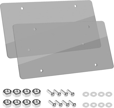 2-Pack Durable License Plate Protecters Shield Transparency Clear Cover