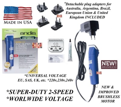 Andis AGCB BRUSHLESS Super 2-Speed CLIPPER&CERAMICEDGE 10 BLADE*220v,230v,240v