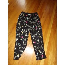 Talbots Irish Linen embroidered fully lined pants 12 Boho Classic Retro