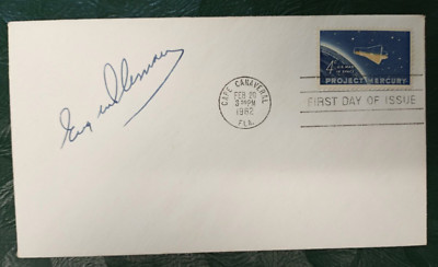 Eugene ''Gene'' Cernan Hand Signed FDOI ''Project Mercury'' Stamp & Envelope