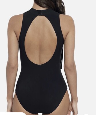 Amoressa Ladies Bandolier One Piece Swim Suit Black Size 12