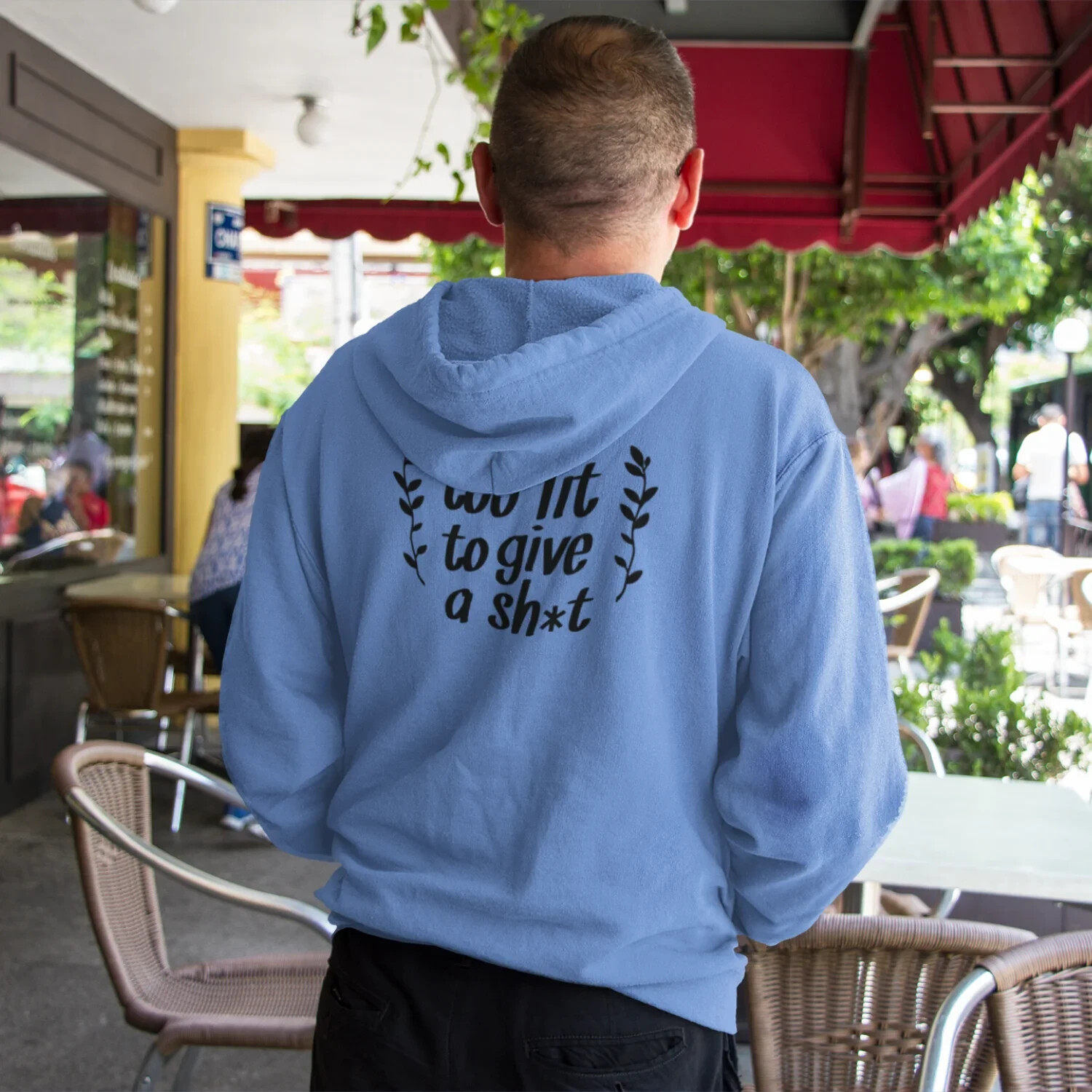 Trendy Kyloug Fast Fashion Hoodie: Humorous Text Back Print for Men