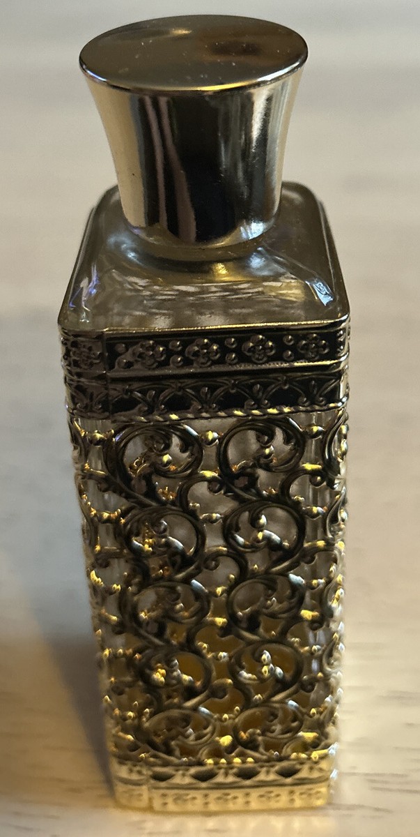 Vintage Tiffany Perfume by Louangel Glass Bottle Metal Filigree A