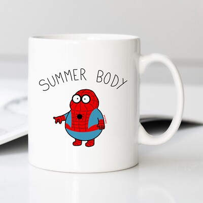 Tasse Tasse Keramik weiß SUMMER BODY SPIDERMAN