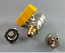 LPG BBQ BALL VALVE 5/16 MSAE DBL FLARE C/W NUT 1210126N