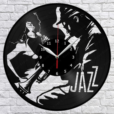 Jazz Music Vinyl Record Wall Clock Fan Art Home Decor 12