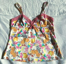 Christian Dior 90s-00s Floral Crochet-trim Camisole Top Vintage Size Asian S-M