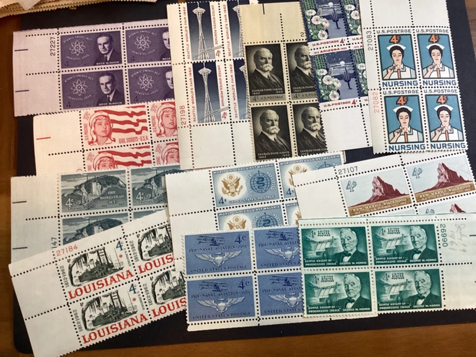 ICOLLECTZONE US Plate Blocks 40 different 4 & 5 Cent #1167 / / 1237 VF NH CV $40 - Image 3 of 4