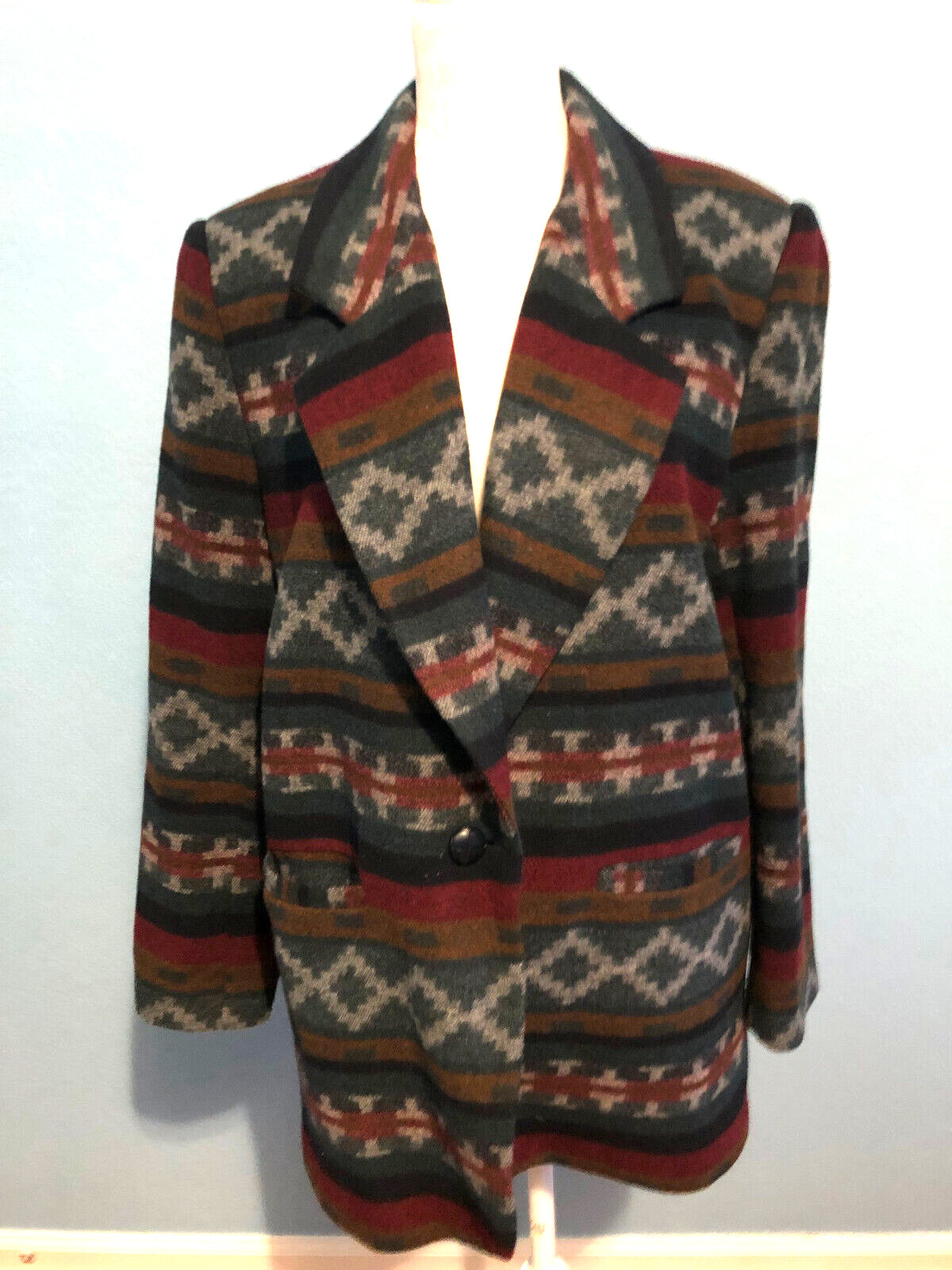 Braetan wool blend multi-colored southwestern pri… - image 1