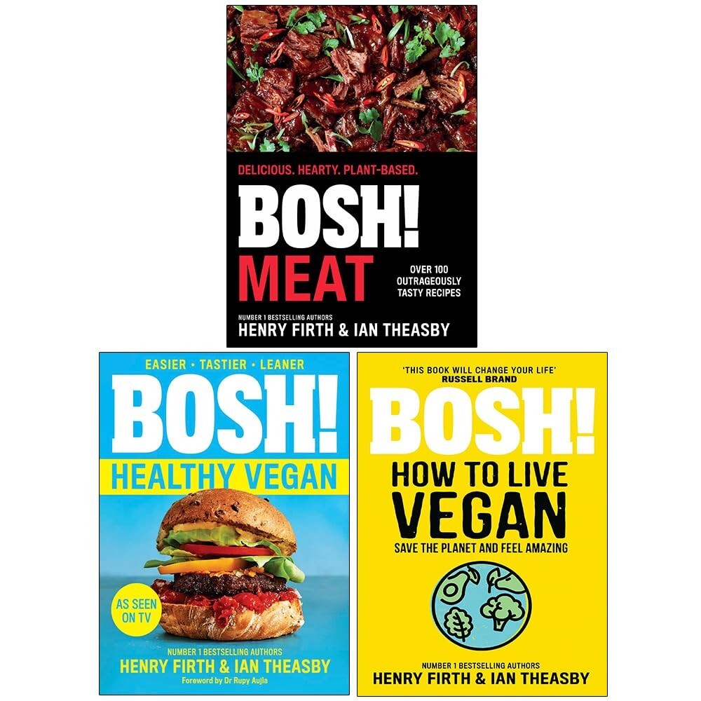 Henry Firth 3 Books Collection Set BOSH! Meat, Healthy Vegan, How to Live Vegan
