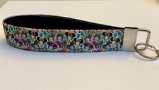 Key Fob Key Chain Holder Wrist Lanyard Strap Disney Minnie Mouse Ears