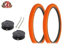 ALTA BICYCLE WIRE BEAD CRUISER TIRES 26x 2.125 ORANGE HEAVY DUTY DIAMOND 6pc SET