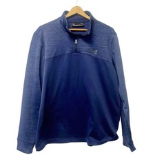Under Armour Men s Loose Dark Blue Pullover Sweatshirt Large Coldgear Logo L