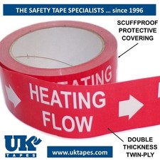 HEATING FLOW self-adhesive pipe marking tape - pipeline identification tape