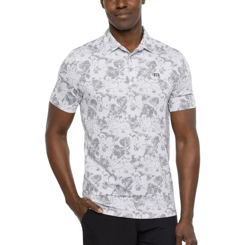 Travis Mathew Private Deck Size Medium Gray Short Sleeve Polo Shirt