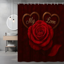 Romantic Red Rose Shower Curtain for Valentine's Day