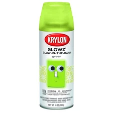 Krylon K03051000 Glowz® Glow-in-The-Dark Paint, Green Glowz - 10 Ounce