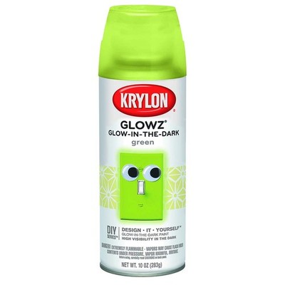 Krylon K03051000 Glowz  Glow-in-The-Dark Paint, Green Glowz - 10 Ounce