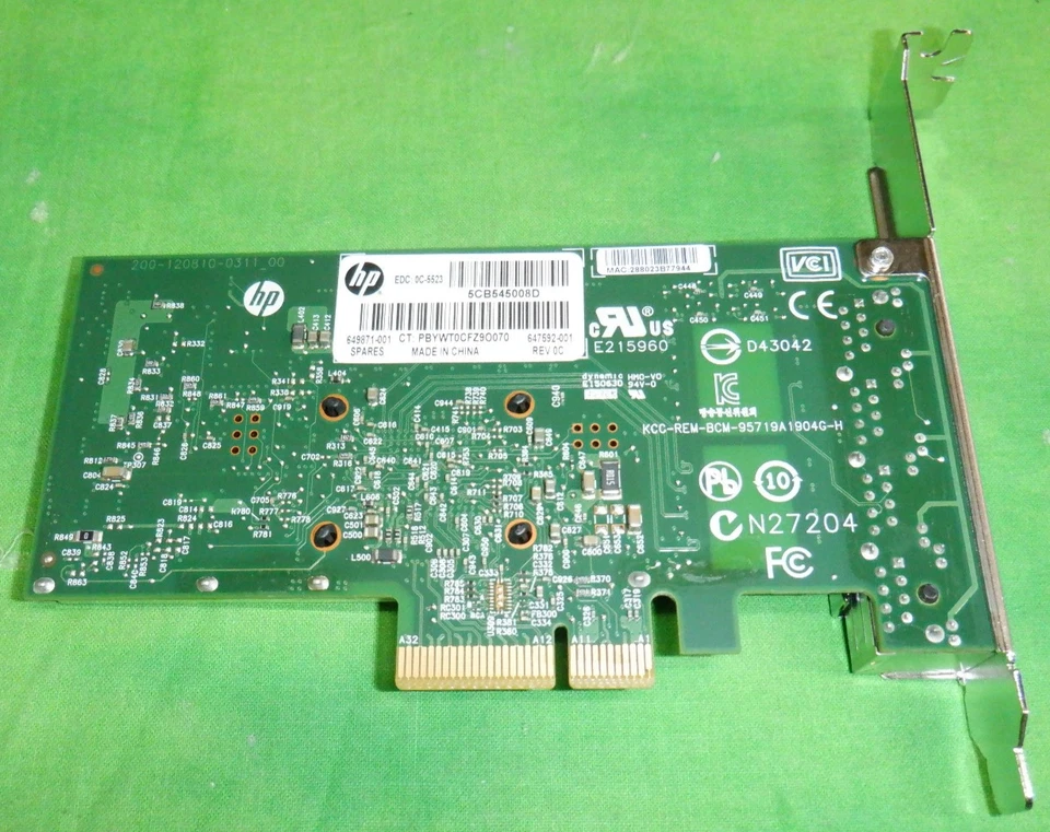 HP 647594-B21 Ethernet 1Gb 4-Port 331T Adapter Card 649871-001 647592-001 - Image 3 of 4