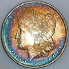 *1884 O MORGAN DOLLAR* *BU+++* *RAINBOW TONED* NR #CVIP123