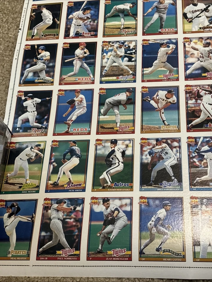 Hoja de béisbol 1991 Topps sin cortar muchos de la corte Trammell Edgar Gooden Dawson Morris +++ Foto 2 de 4