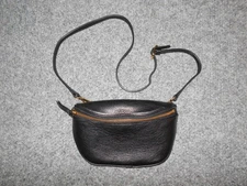 MARK & GRAHAM TEXTURED BLACK LEATHER MAIL POUCH STYLE 9X5.5 CROSSBODY BAG     