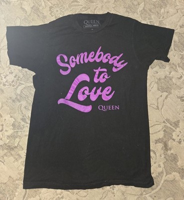 Queen Somebody To Love Official Merch T-Shirt Black w/ Pink Purple Size Medium M