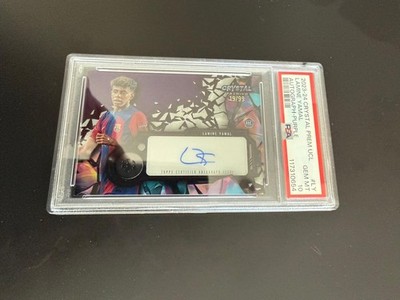 2023-24 Topps Crystal Premium UEFA Auto RC Lamine Yamal Purple /99 PSA 10