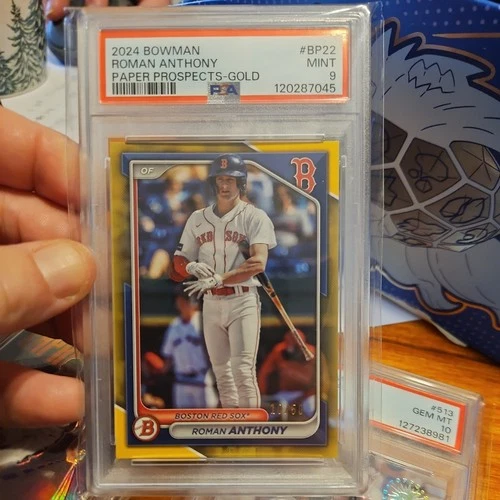 2024 Bowman Roman Anthony BP-22 Paper Prospect GOLD 10/50 BOS Red Sox PSA 9 🔥
