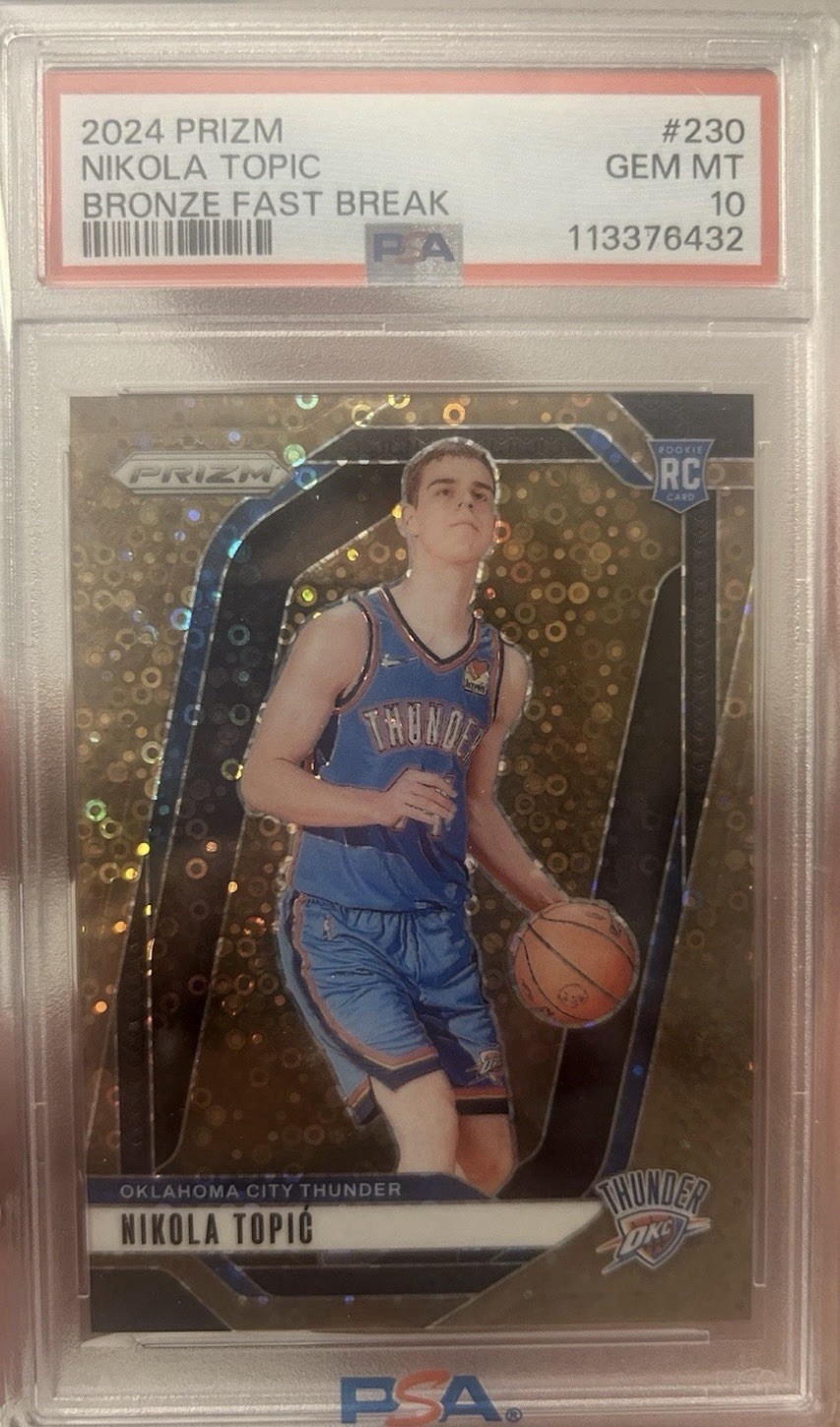 2024-25 Panini Prizm - Nikola Topic #230 Fast Break Bronze Prizm /20 (RC)