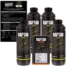U-pol Raptor Black Urethane Spray-on Truck Bed Liner Texture Coating 4 Quarts