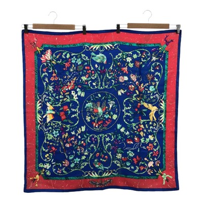  Hermes Carre90 Pierres D' Orient Et' Occident Stone And Western Stonework Blue