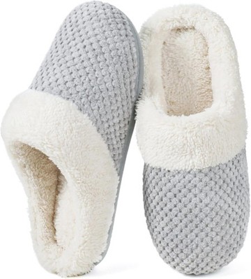 ULTRAIDEAS Women's Lamb-hug Comfy Fleece House Slippers Memory Foam, Slip-on Sho