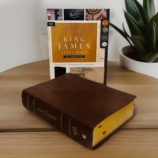 King James Study Bible, Indexed, Full-Color Edition, Leather, BRN (Nelson, 2017)