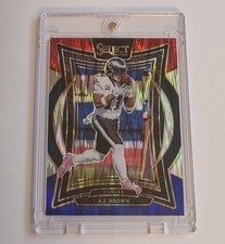 2024 Panini Select - Concourse A.J. Brown #2 Red & Blue Shock Prizm