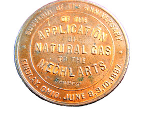 1887 FINDLAY OHIO UNC RULAU OH-FI 5 WRIGHT 532 IN COPPER NAT GAS DISCOVERY RARE