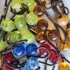 Vintage 80s Translucent Beaded Ponytail Holders Lot Bright Clear Retro Hair Lot