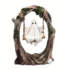 Miniature Fairy Garden Halloween Tree Swing Ghost - Buy 3 Save $5