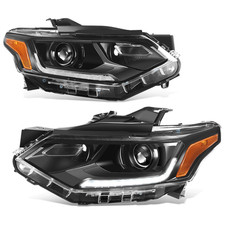 Fit 18-21 Chevrolet Traverse Black Housing Amber Corner Projector Headlights