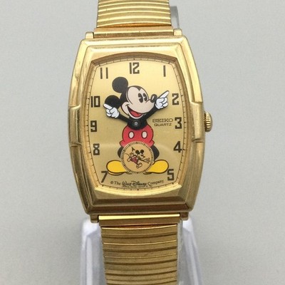 Seiko Womens Watch 27mm Mickey Mouse Gold Tone Stretch 2K03-5009