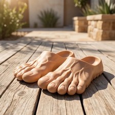 Funny Foot Shaped Slide Sandals Novelty Slippers for Men Women