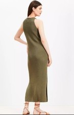 LOFT Crochet Ribbed Halter Maxi Sweater Dress