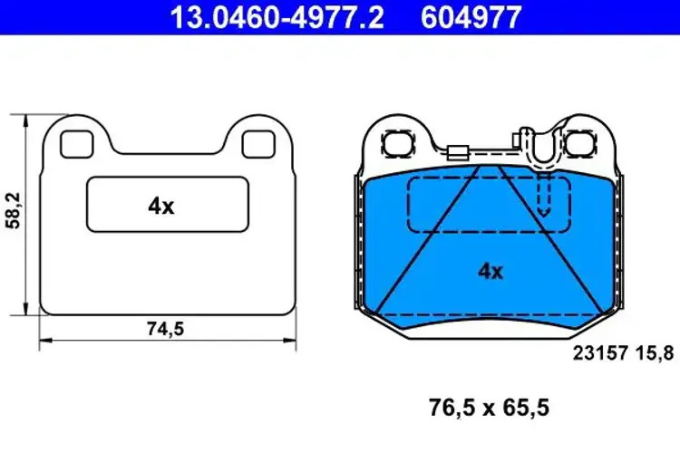Brake pads 13.0460-4977.2 ATE for MERCEDES-BENZ M-CLASS